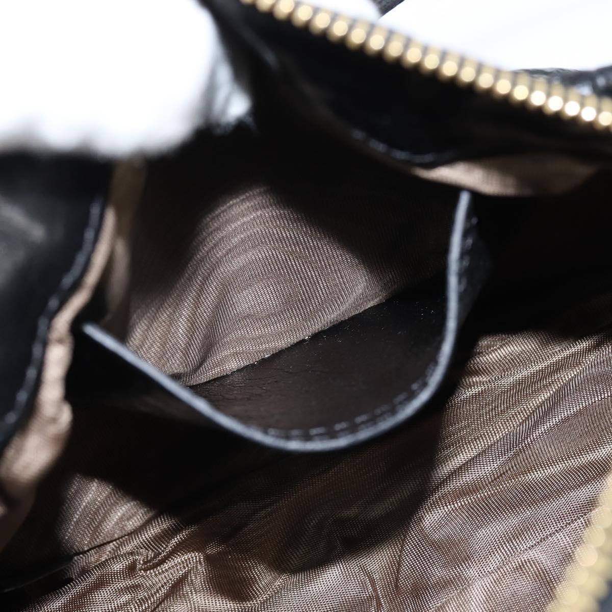 Chloe Hand Bag Leather 2way Black Gold Auth BA7369