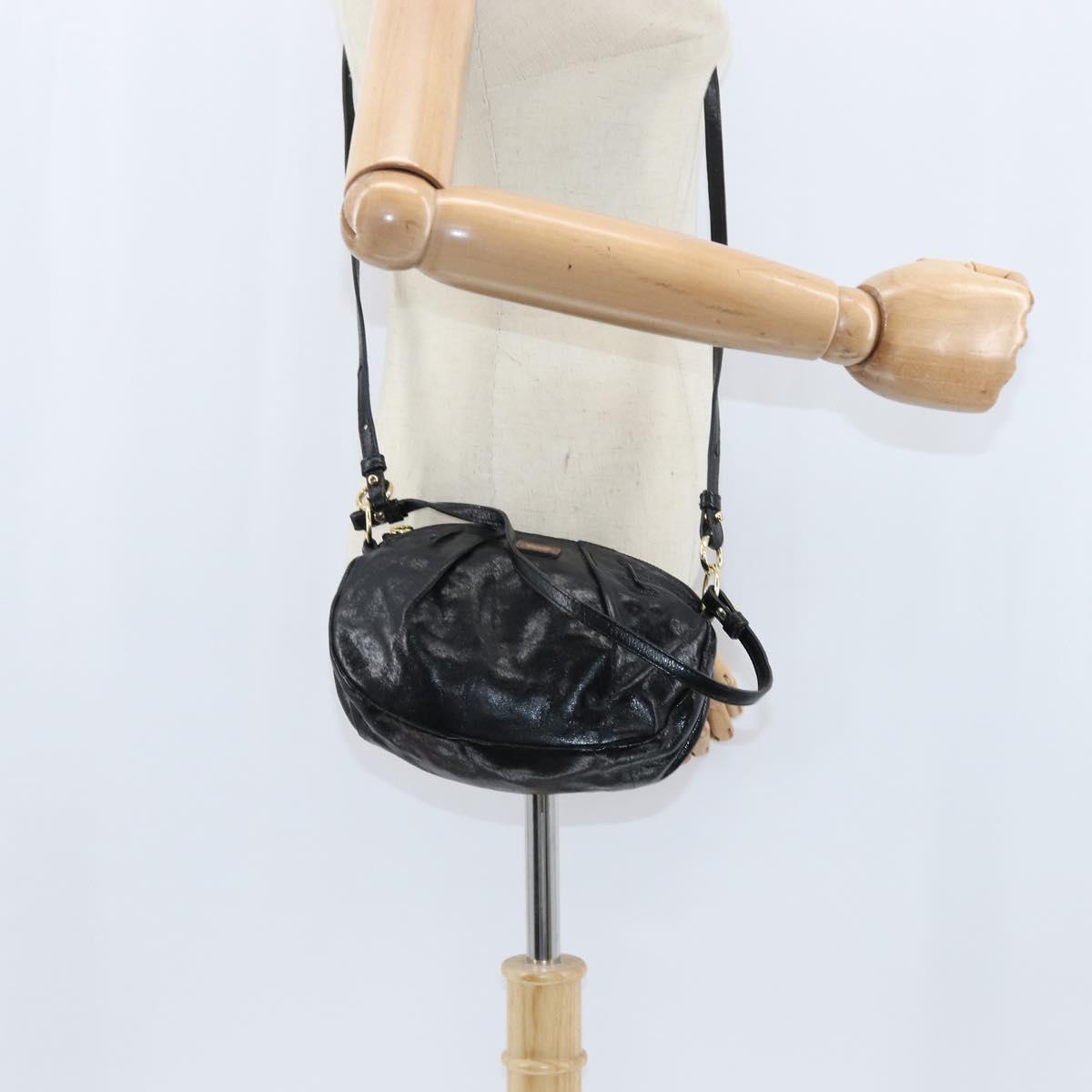Chloe Hand Bag Leather 2way Black Gold Auth BA7369