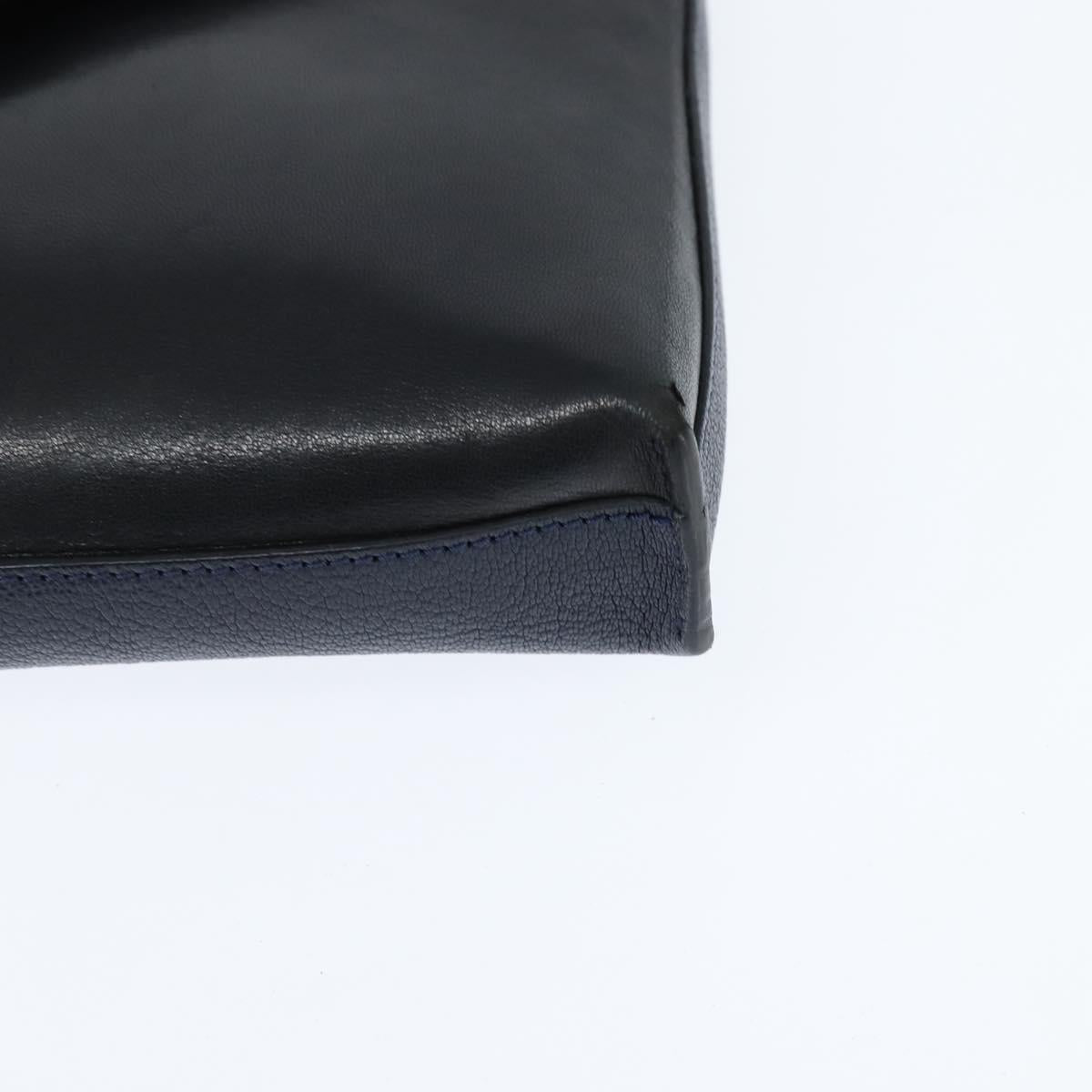 Chloe Shoulder Bag Leather Navy Gold Auth BA7371