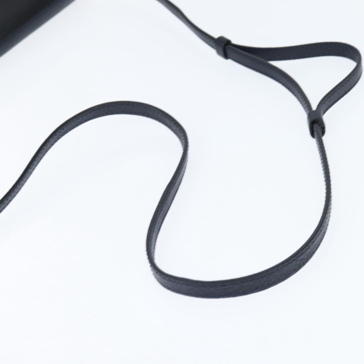 Chloe Shoulder Bag Leather Navy Gold Auth BA7371