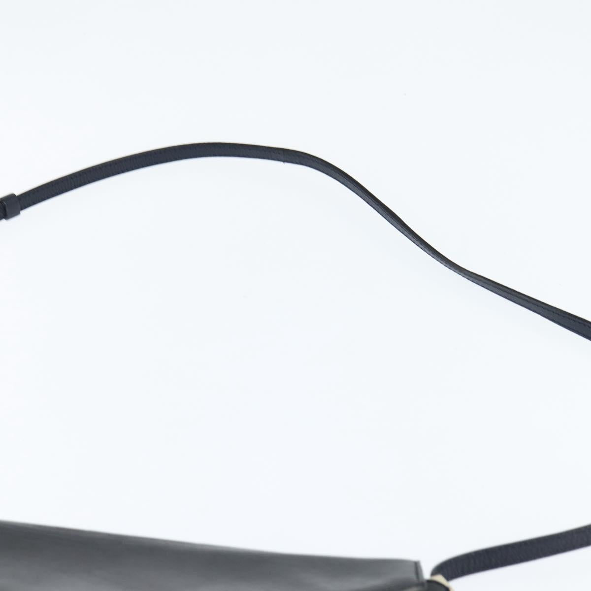 Chloe Shoulder Bag Leather Navy Gold Auth BA7371