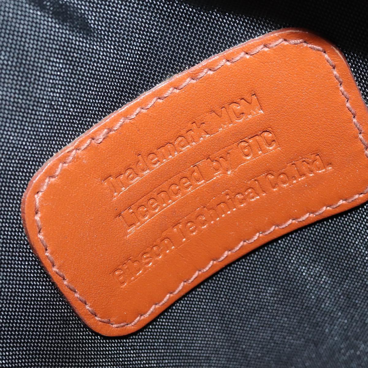 MCM Logogram Vicetos Hand Bag PVC Leather Brown Gold Auth BA7375