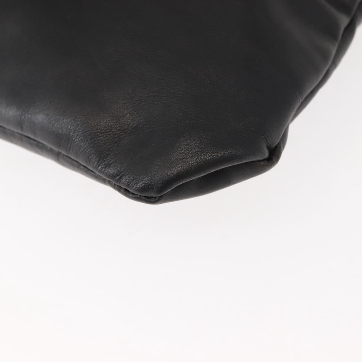 LOEWE Anagram Tote Bag Leather Black Gold Auth BA7376