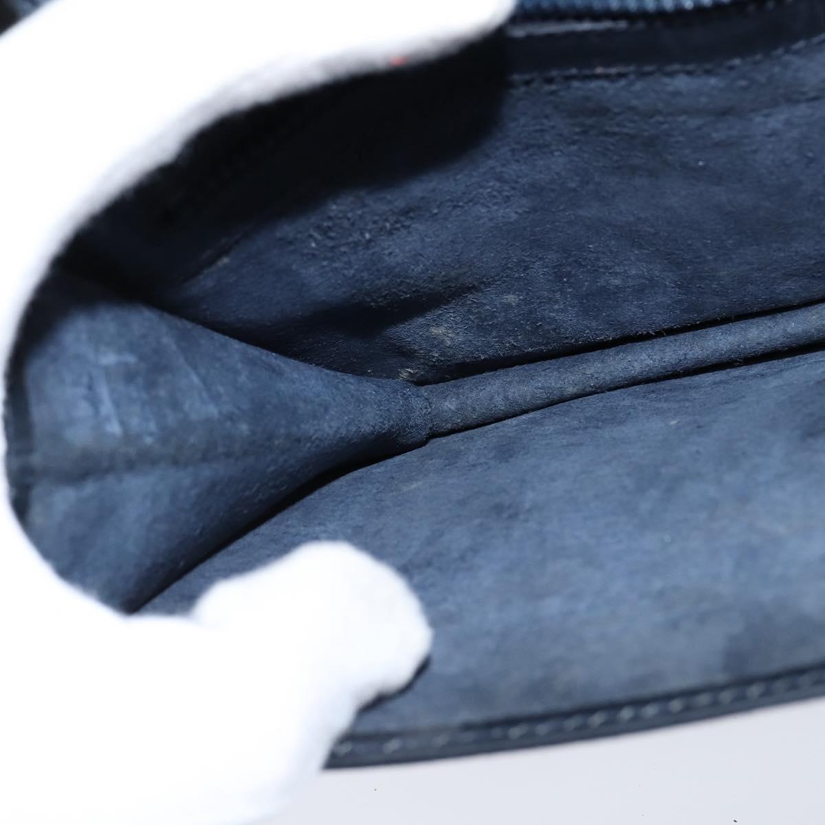 GUCCI GG Supreme Shoulder Bag PVC Navy Gold Auth BA7379