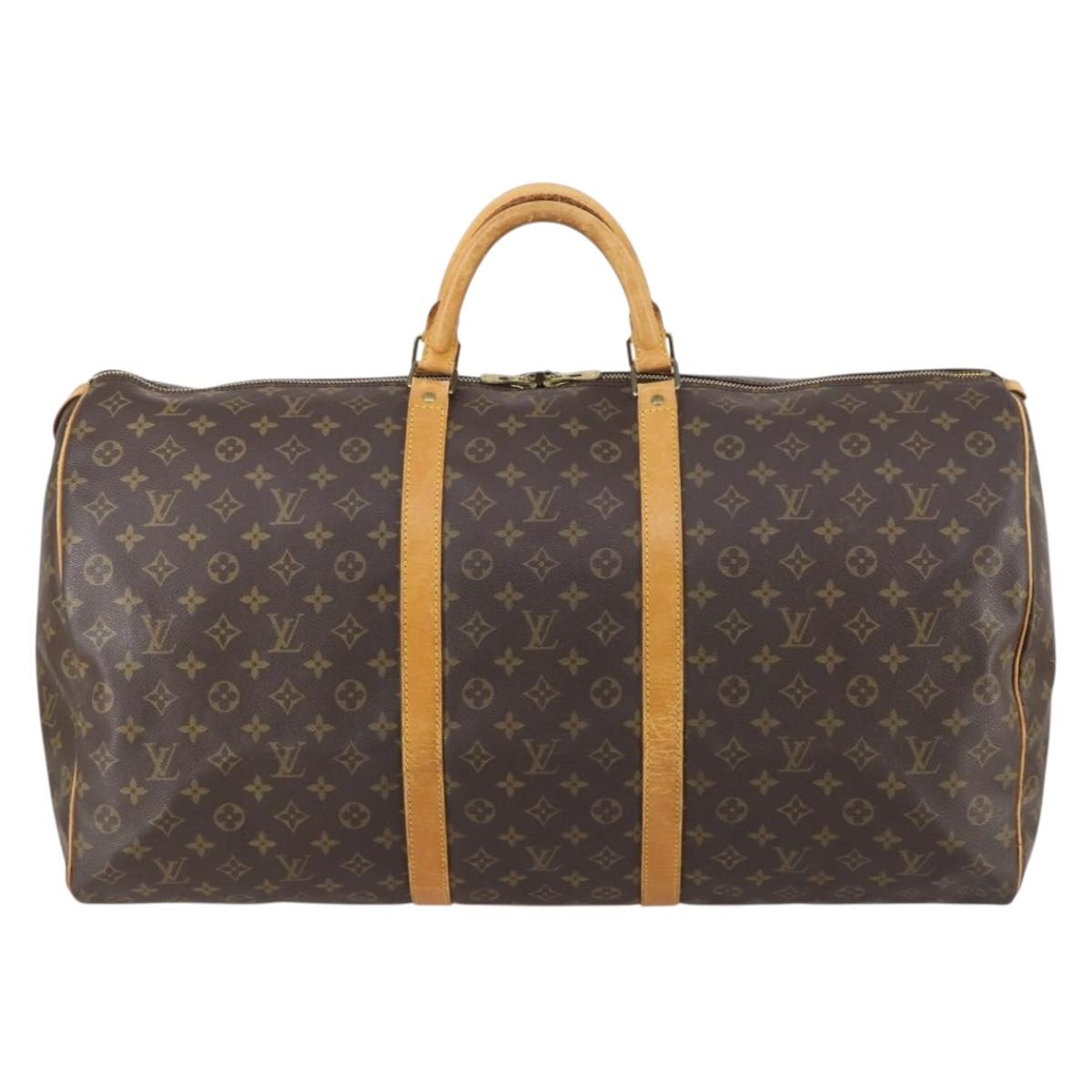 LOUIS VUITTON Monogram Keepall 60 Boston Bag M41422 LV Auth BA7410