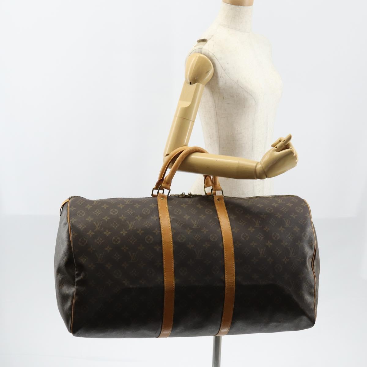 LOUIS VUITTON Monogram Keepall 60 Boston Bag M41422 LV Auth BA7410