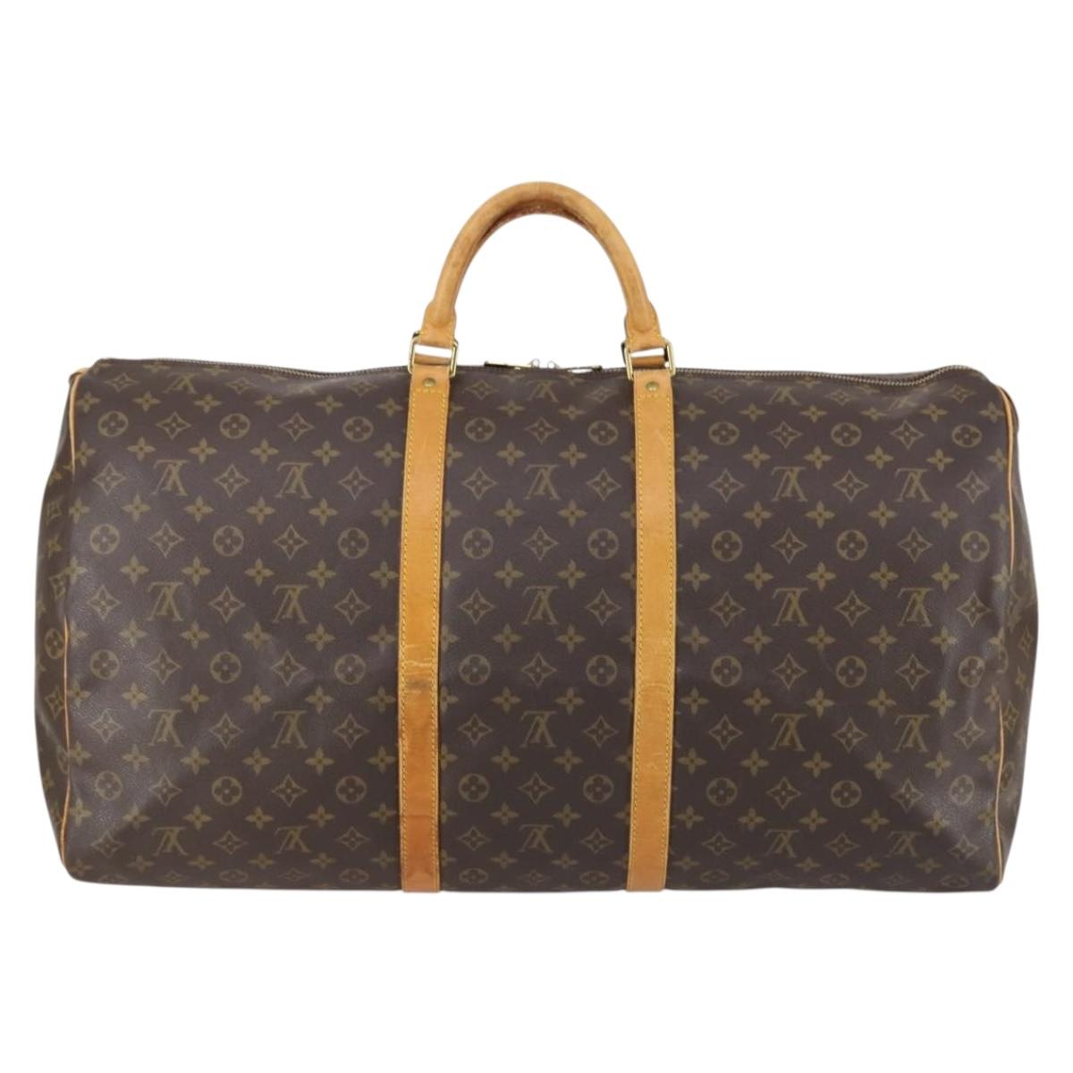 LOUIS VUITTON Monogram Keepall 60 Boston Bag M41422 LV Auth BA7410