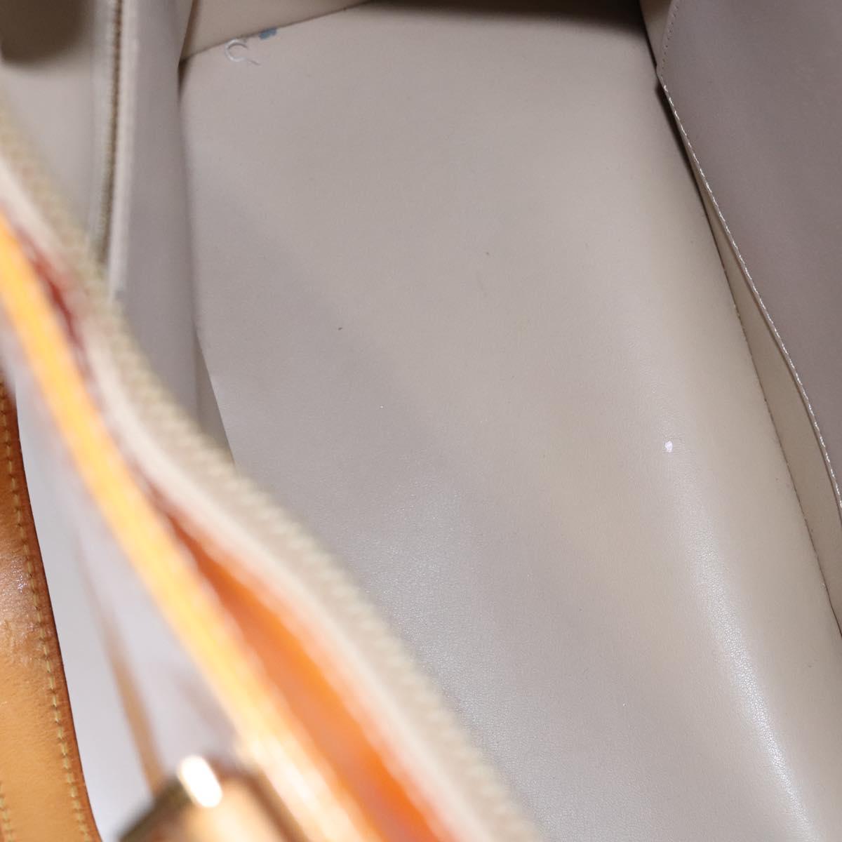 LOUIS VUITTON Monogram Vernis Houston Hand Bag Beige M91004 LV Auth BA742