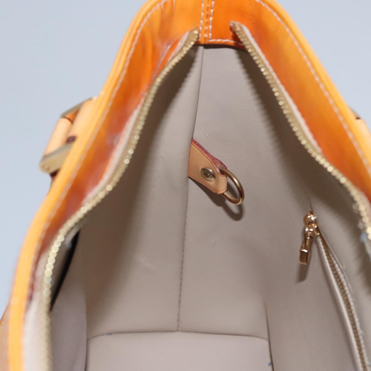 LOUIS VUITTON Monogram Vernis Houston Hand Bag Beige M91004 LV Auth BA742