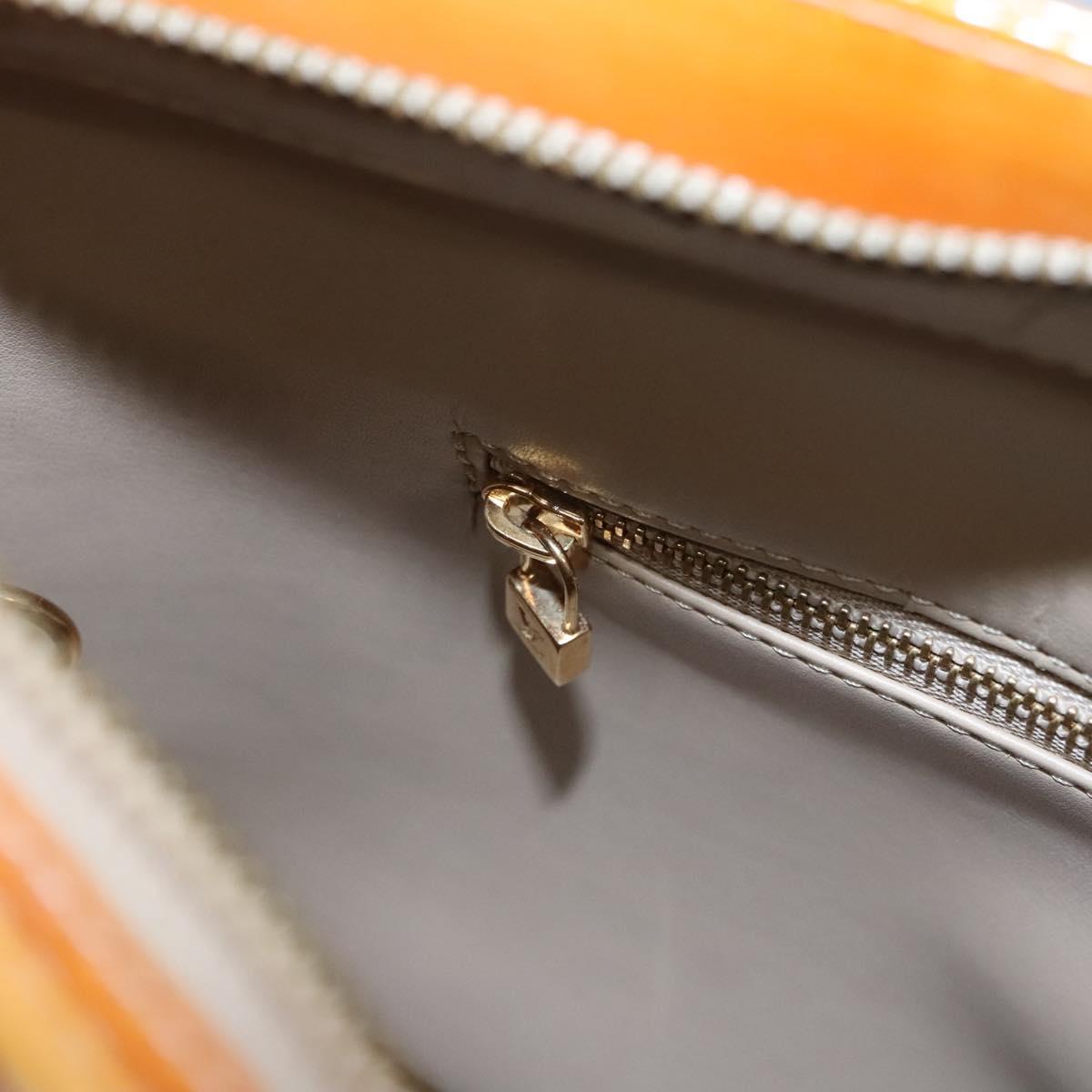 LOUIS VUITTON Monogram Vernis Houston Hand Bag Beige M91004 LV Auth BA742