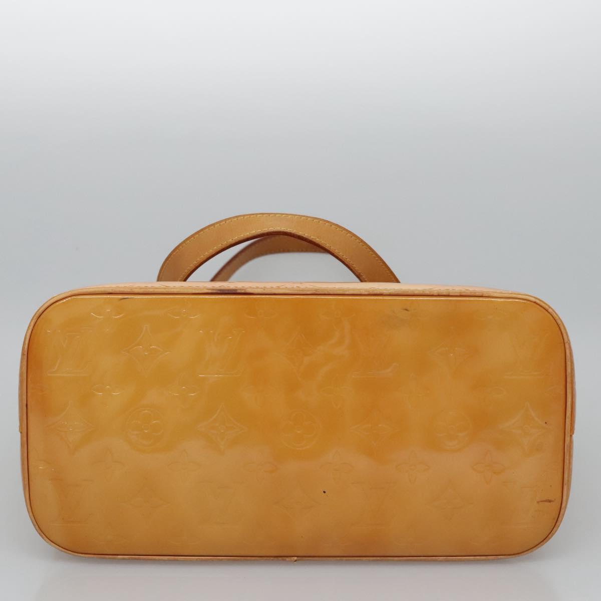 LOUIS VUITTON Monogram Vernis Houston Hand Bag Beige M91004 LV Auth BA742