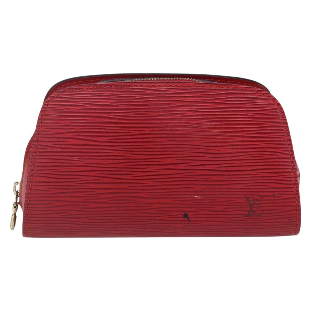 LOUIS VUITTON Epi Dauphine PM Pouch Castilian Red M48447 LV Auth BA7421
