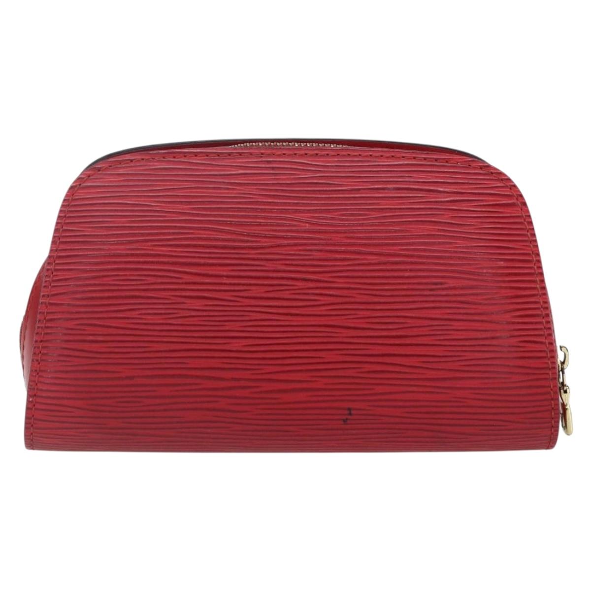 LOUIS VUITTON Epi Dauphine PM Pouch Castilian Red M48447 LV Auth BA7421