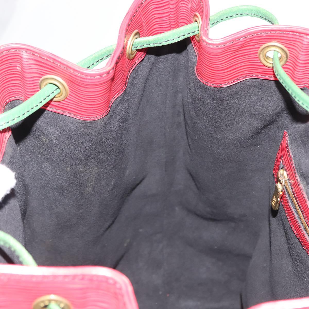 LOUIS VUITTON Epi Tricolor Noe Shoulder Bag Green Blue Red M44084 LV Auth BA7431