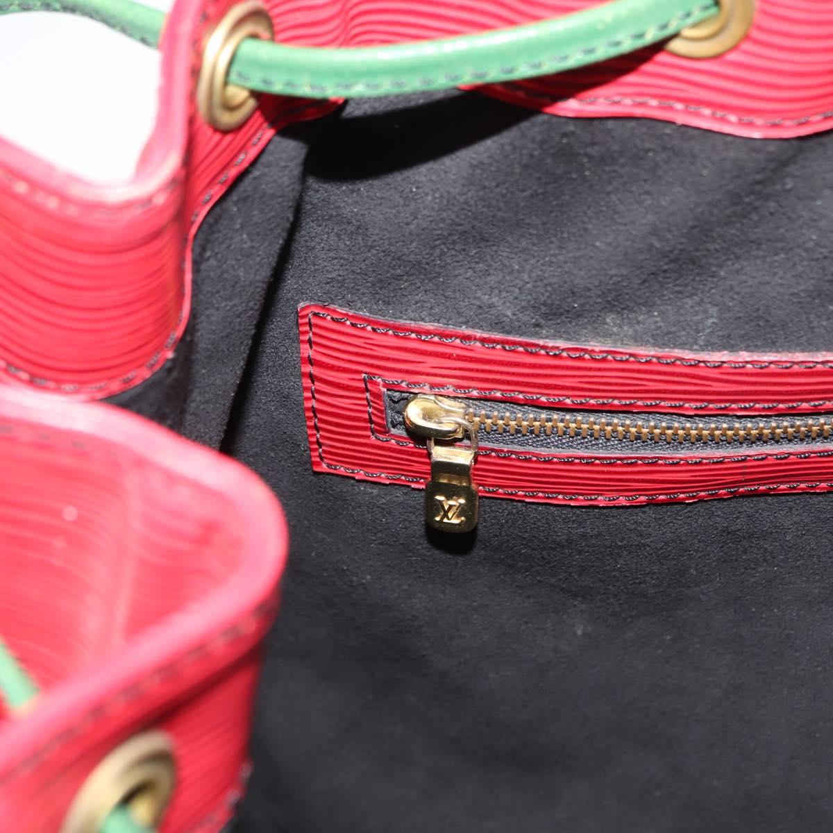 LOUIS VUITTON Epi Tricolor Noe Shoulder Bag Green Blue Red M44084 LV Auth BA7431