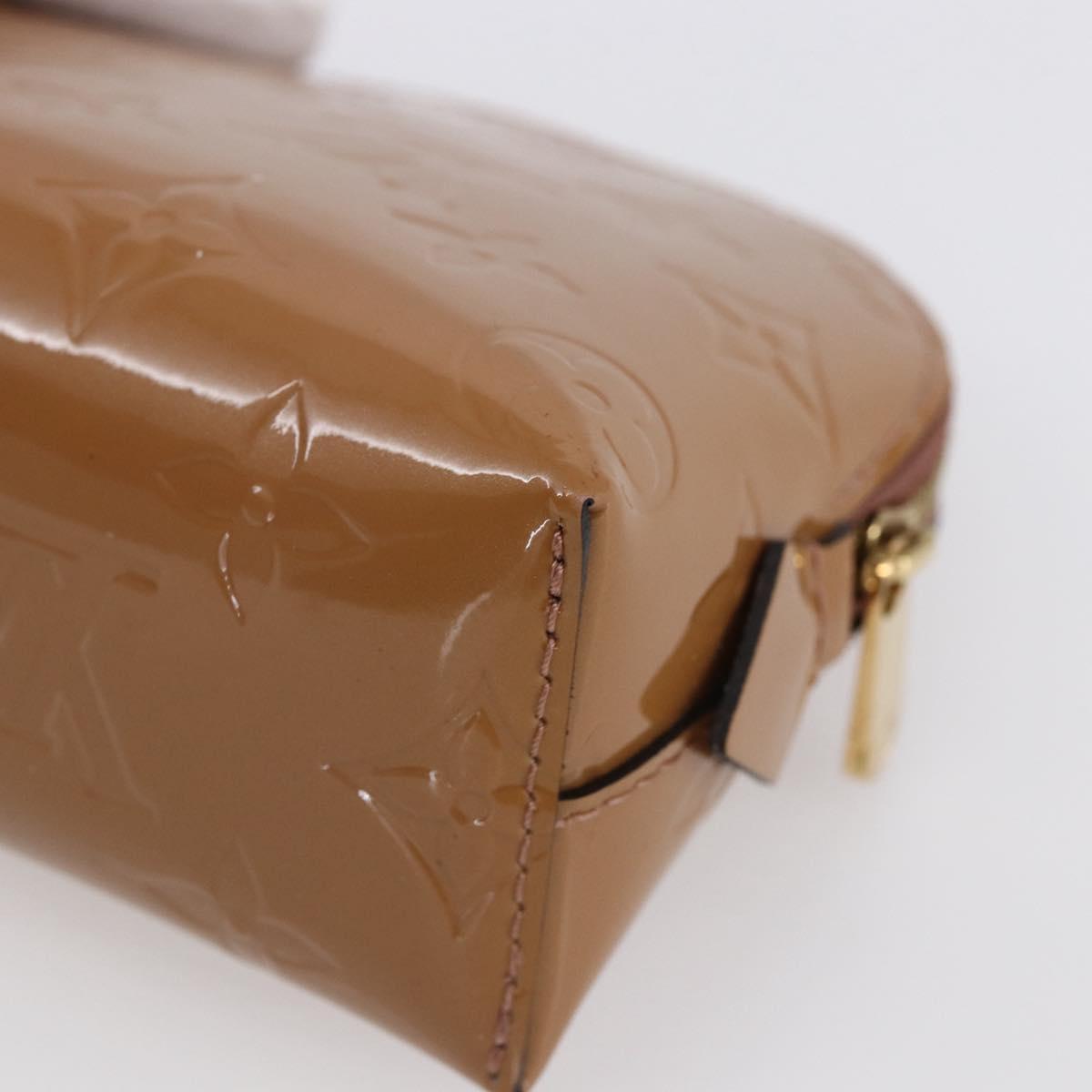LOUIS VUITTON Monogram Vernis Pochette Pouch Rose Velours M90008 LV Auth BA7432