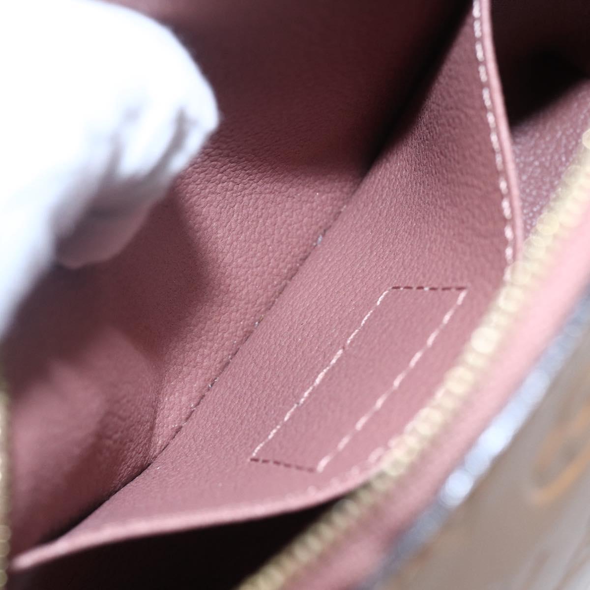 LOUIS VUITTON Monogram Vernis Pochette Pouch Rose Velours M90008 LV Auth BA7432