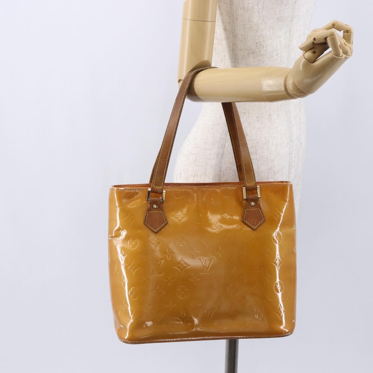 LOUIS VUITTON Monogram Vernis Houston Hand Bag Rose M91054 LV Auth BA7433