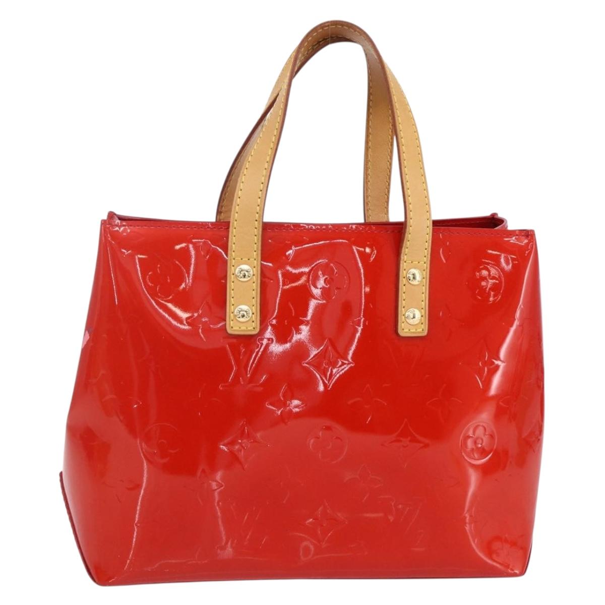 LOUIS VUITTON Monogram Vernis Reade PM Hand Bag Red Rouge M91088 LV Auth BA7437