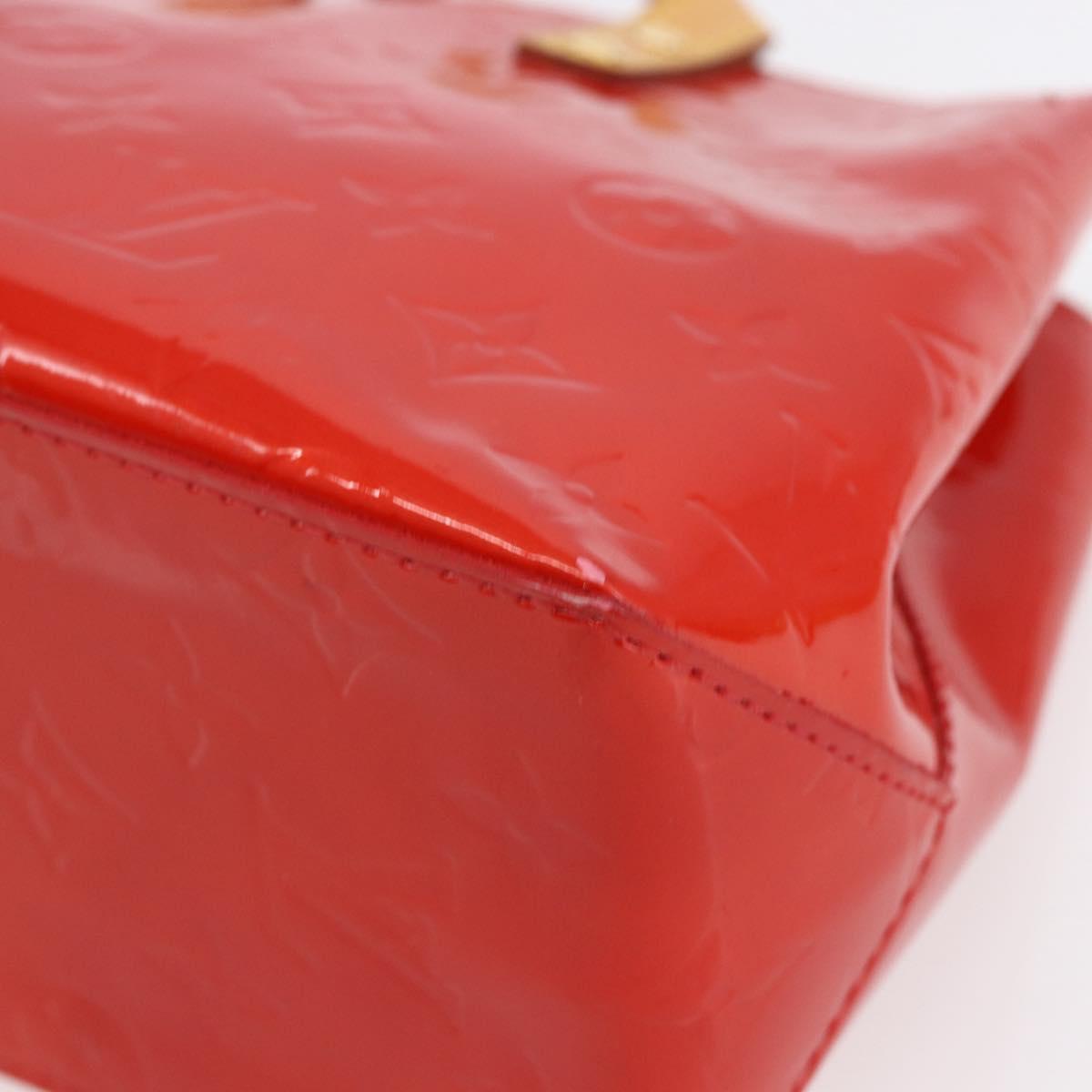 LOUIS VUITTON Monogram Vernis Reade PM Hand Bag Red Rouge M91088 LV Auth BA7437