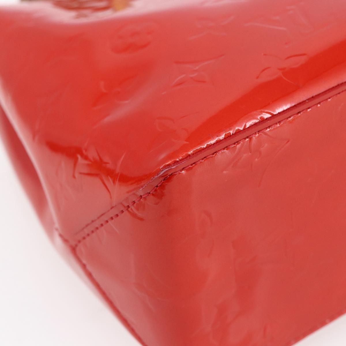 LOUIS VUITTON Monogram Vernis Reade PM Hand Bag Red Rouge M91088 LV Auth BA7437