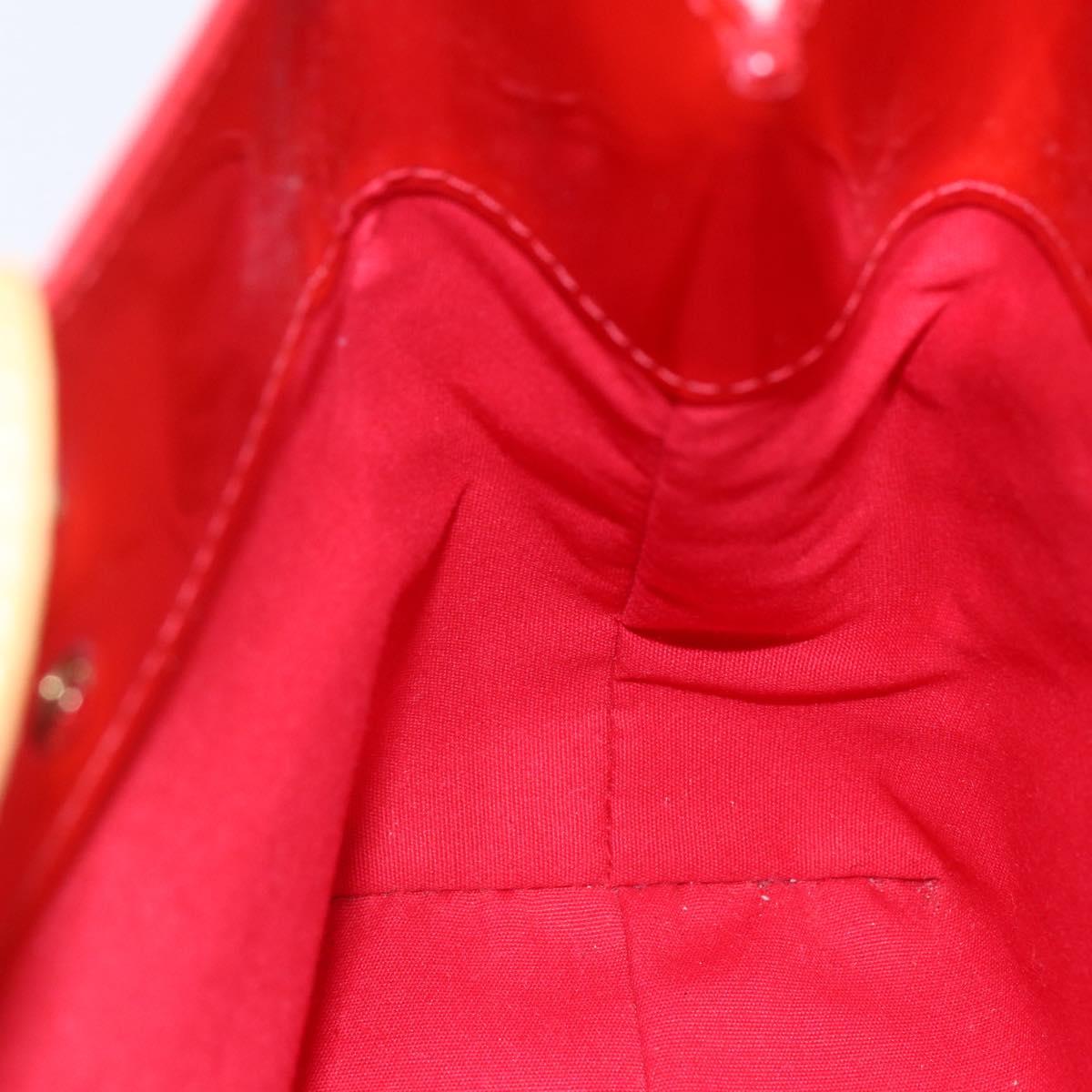 LOUIS VUITTON Monogram Vernis Reade PM Hand Bag Red Rouge M91088 LV Auth BA7437
