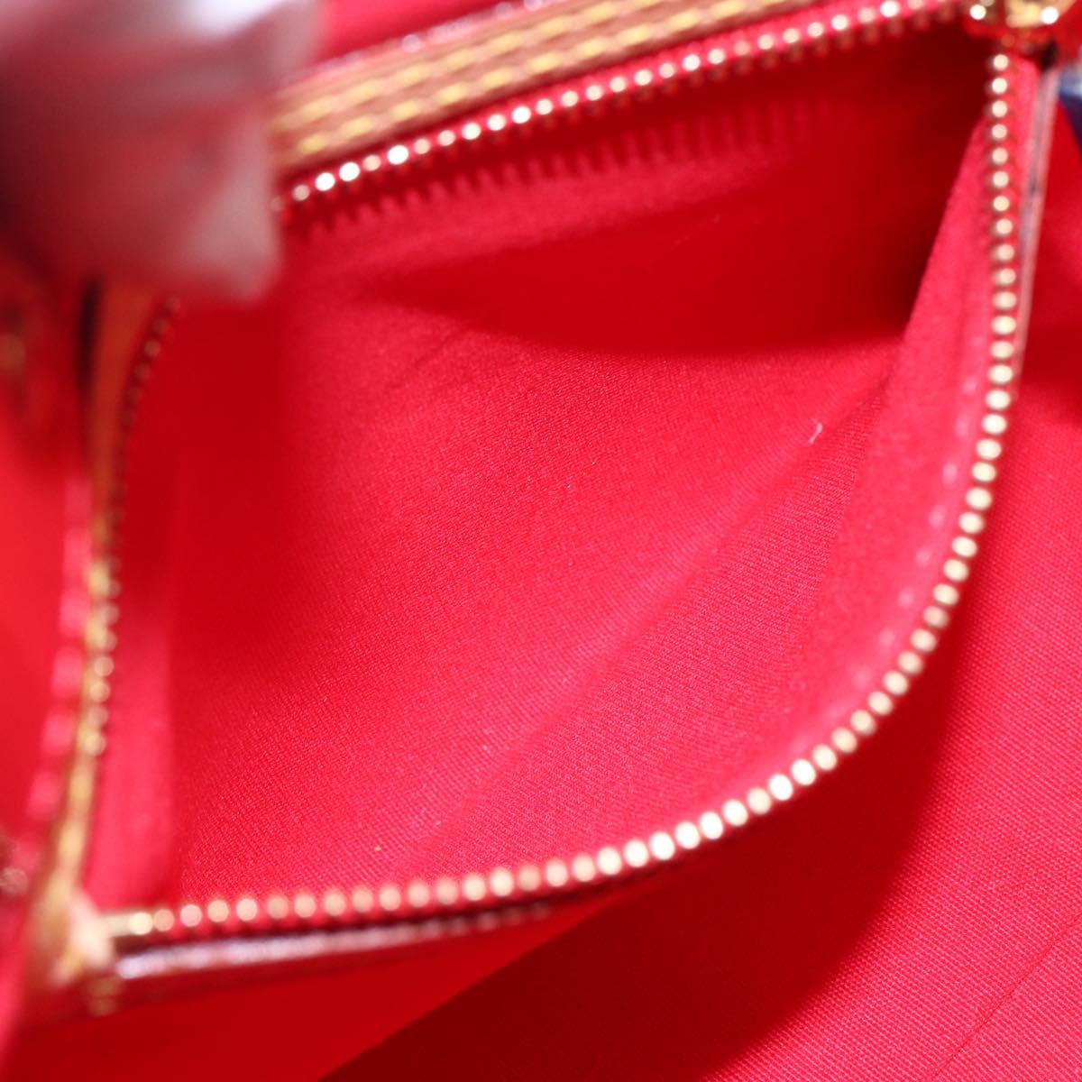 LOUIS VUITTON Monogram Vernis Reade PM Hand Bag Red Rouge M91088 LV Auth BA7437