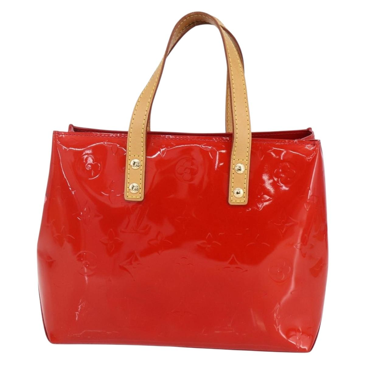 LOUIS VUITTON Monogram Vernis Reade PM Hand Bag Red Rouge M91088 LV Auth BA7437