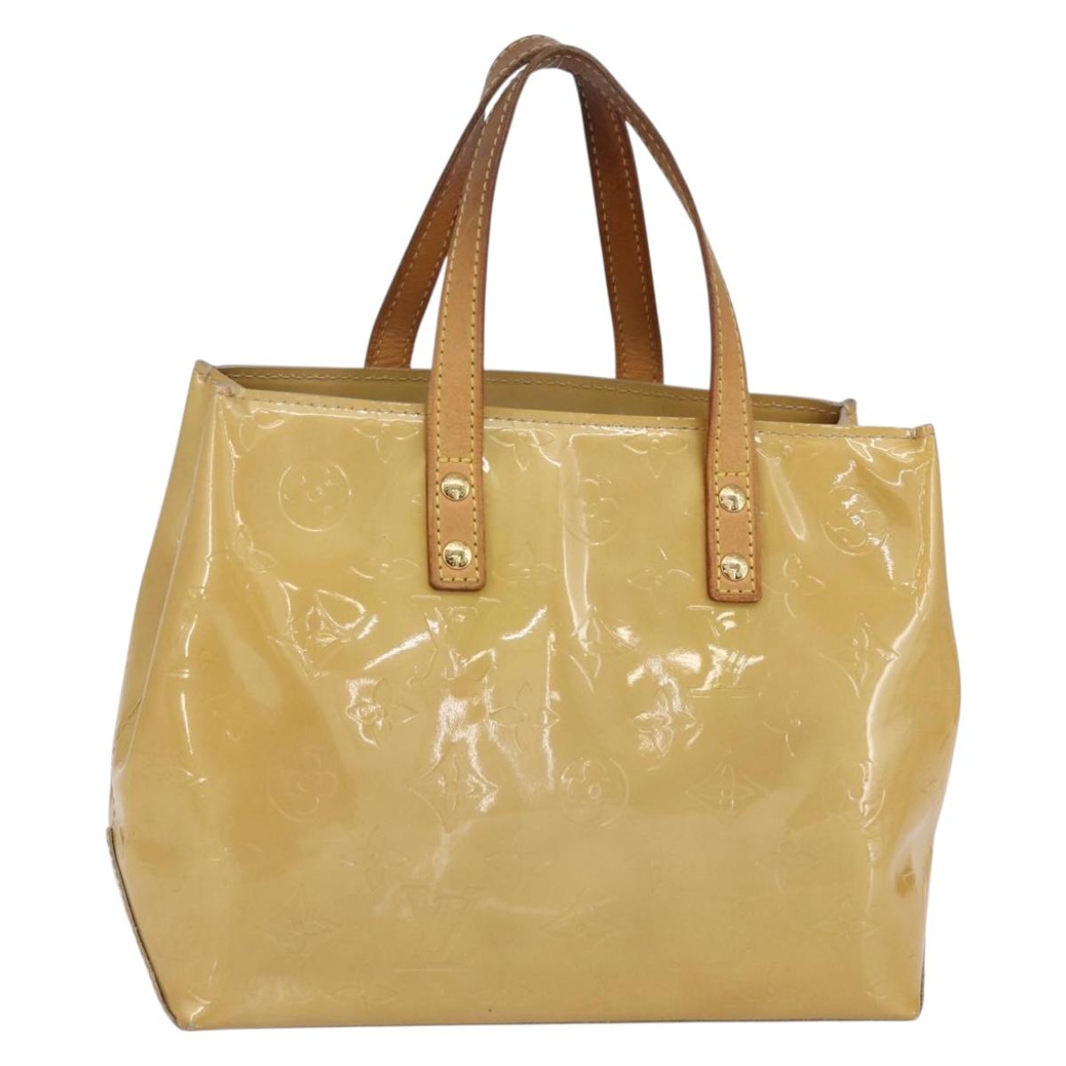 LOUIS VUITTON Monogram Vernis Reade PM Hand Bag Beige M91334 LV Auth BA7438