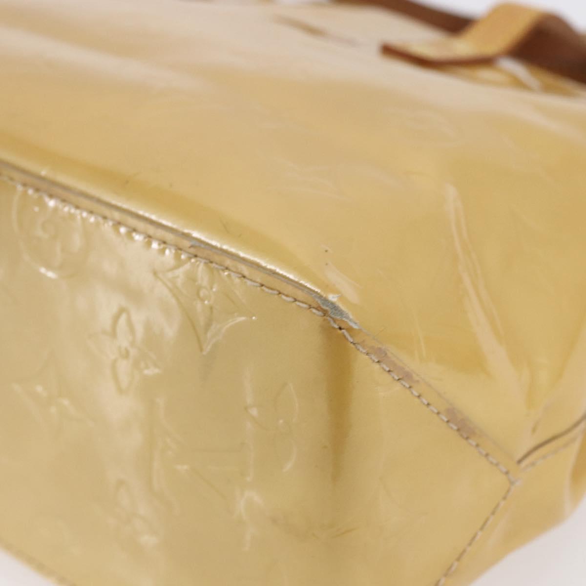 LOUIS VUITTON Monogram Vernis Reade PM Hand Bag Beige M91334 LV Auth BA7438