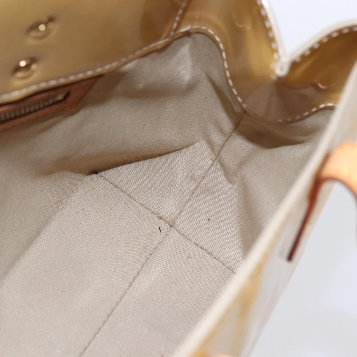 LOUIS VUITTON Monogram Vernis Reade PM Hand Bag Beige M91334 LV Auth BA7438