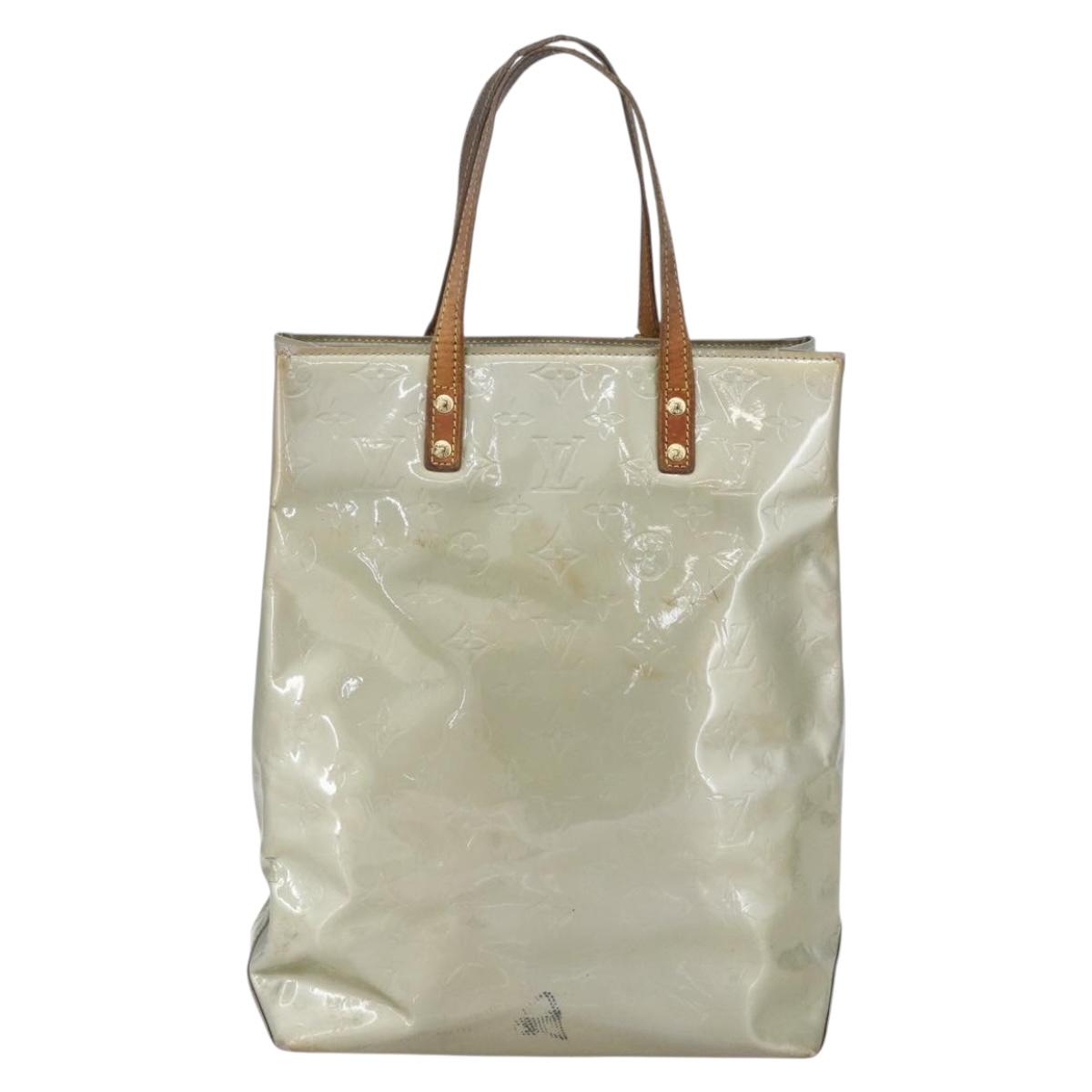 LOUIS VUITTON Monogram Vernis Reade MM Hand Bag Gris M91142 LV Auth BA7439