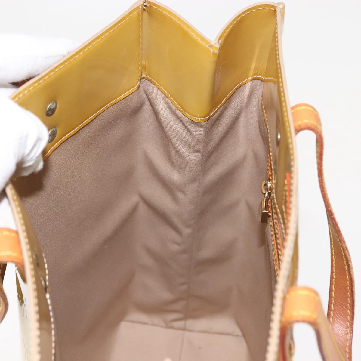 LOUIS VUITTON Monogram Vernis Reade MM Hand Bag Beige M91141 LV Auth BA7440