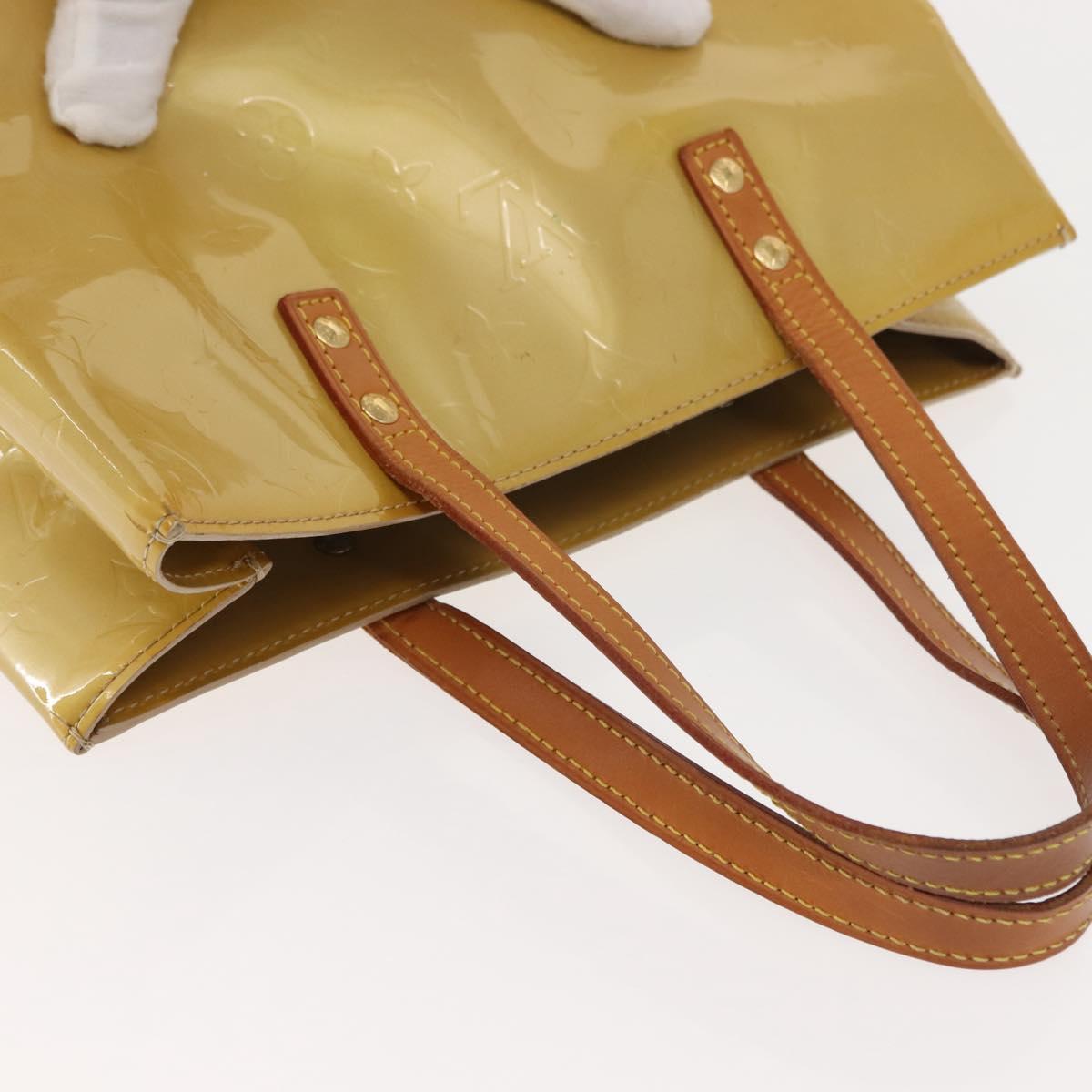 LOUIS VUITTON Monogram Vernis Reade MM Hand Bag Beige M91141 LV Auth BA7440