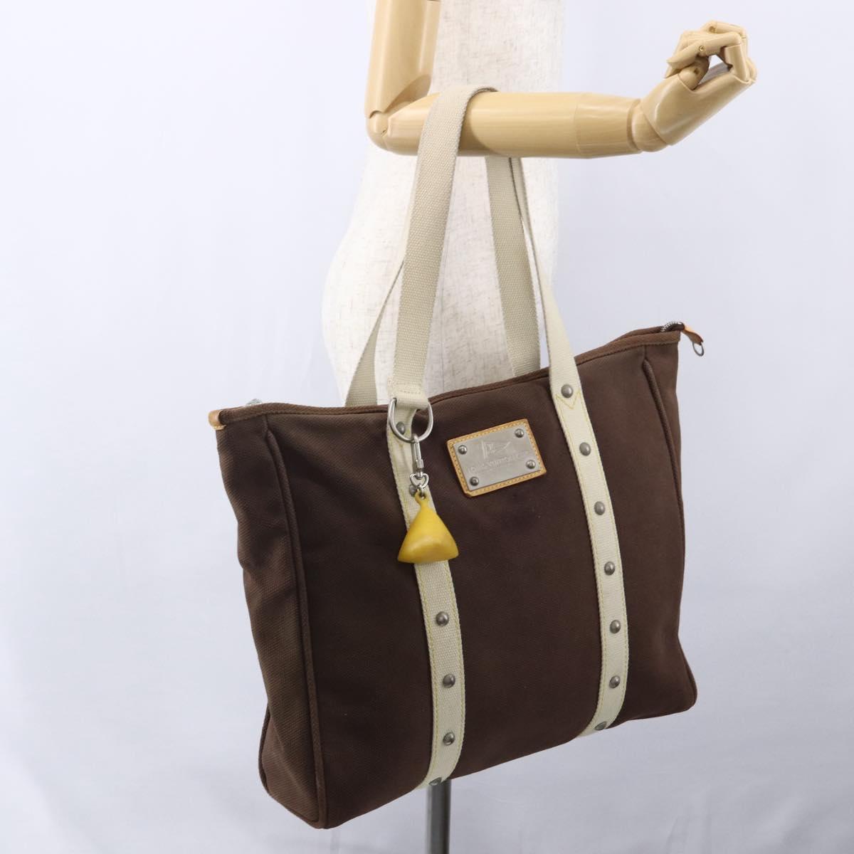 LOUIS VUITTON LV Cup Cabas MM Antigua Tote Bag Brown M80663 LV Auth BA7449