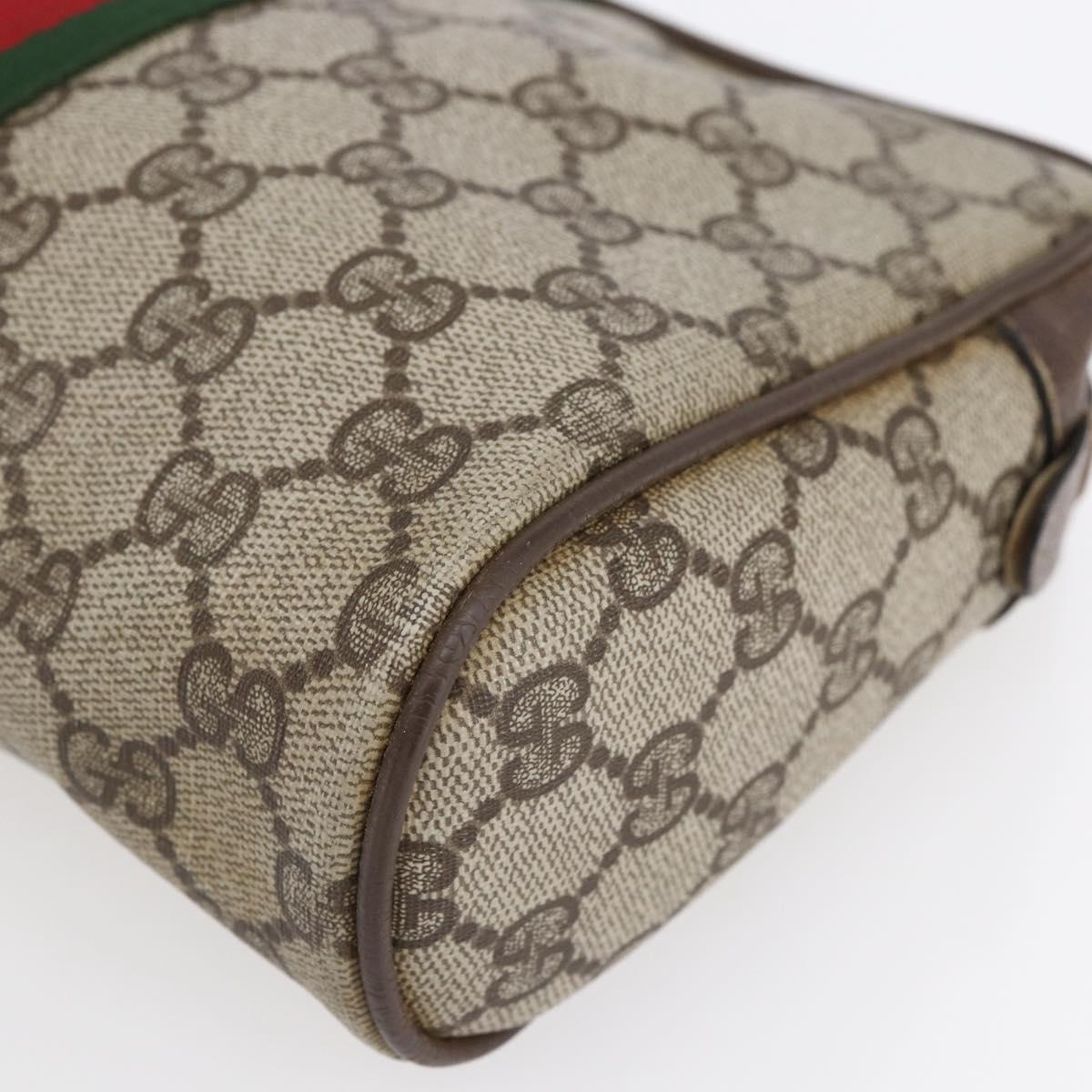GUCCI GG Supreme Web Sherry Line Clutch Bag PVC Beige 75 01 012 Auth BA7457