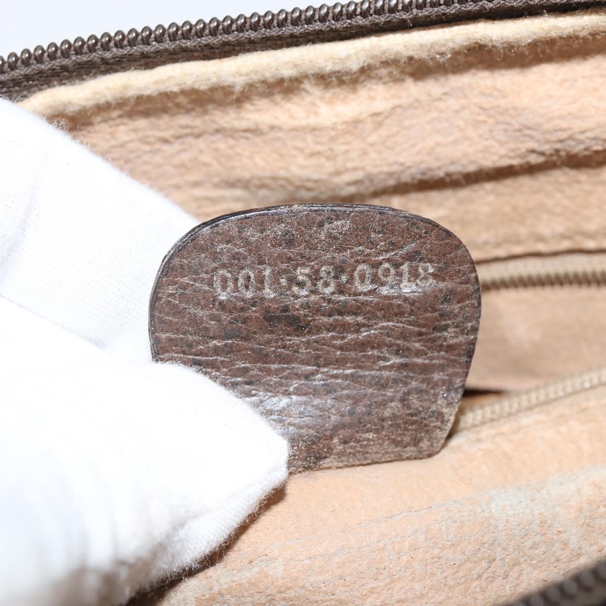 GUCCI GG Supreme Web Sherry Line Bag PVC Beige Gold 001 58 0918 Auth BA7459