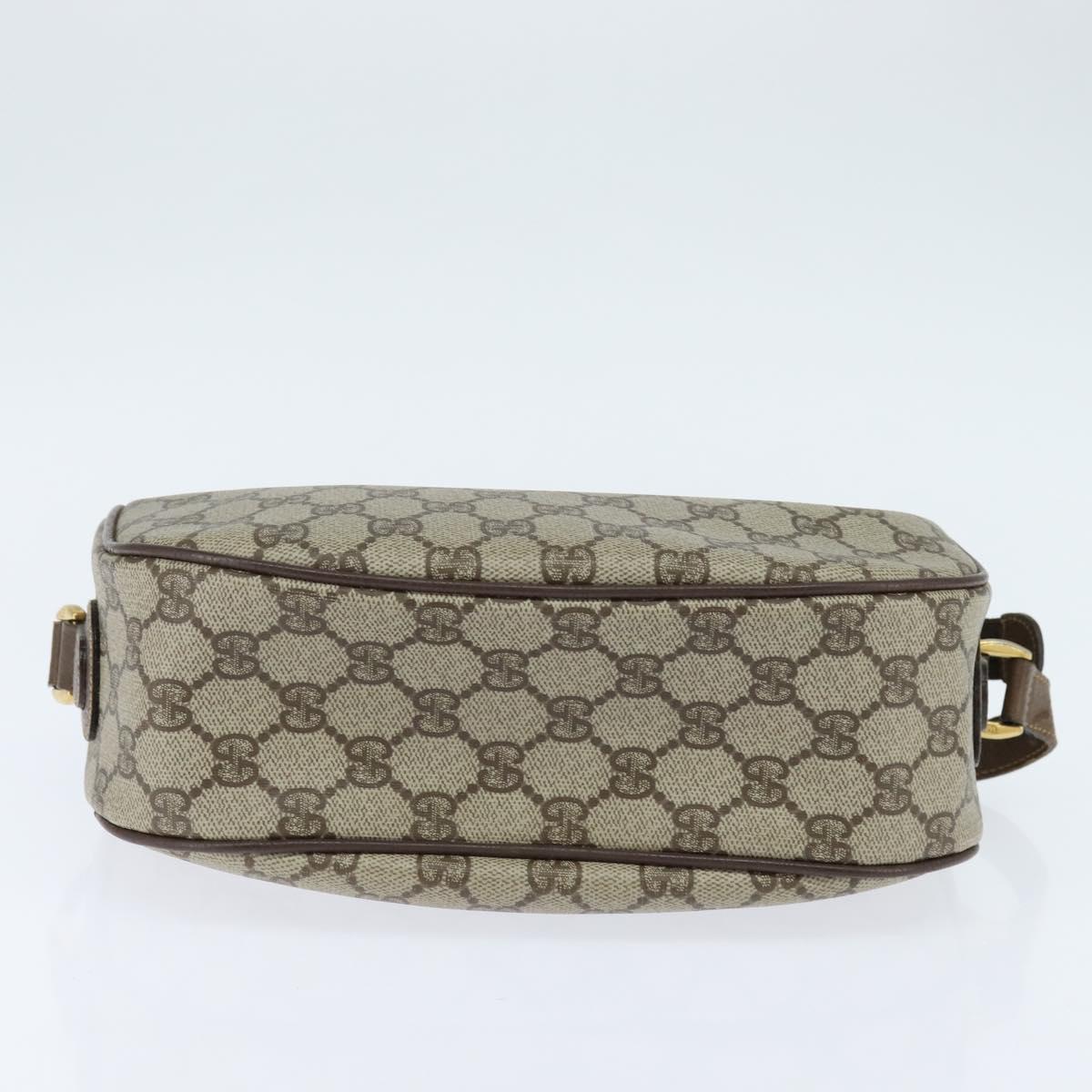 GUCCI GG Supreme Web Sherry Line Bag PVC Beige Gold 001 58 0918 Auth BA7459