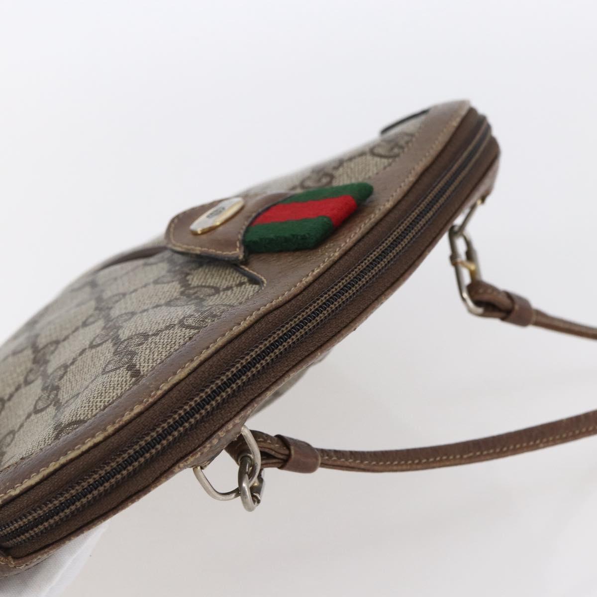 GUCCI GG Supreme Web Sherry Line Bag PVC Beige Gold 904 02 047 Auth BA7462