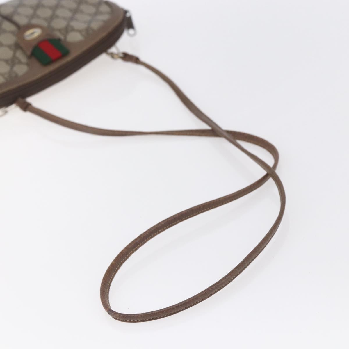 GUCCI GG Supreme Web Sherry Line Bag PVC Beige Gold 904 02 047 Auth BA7462