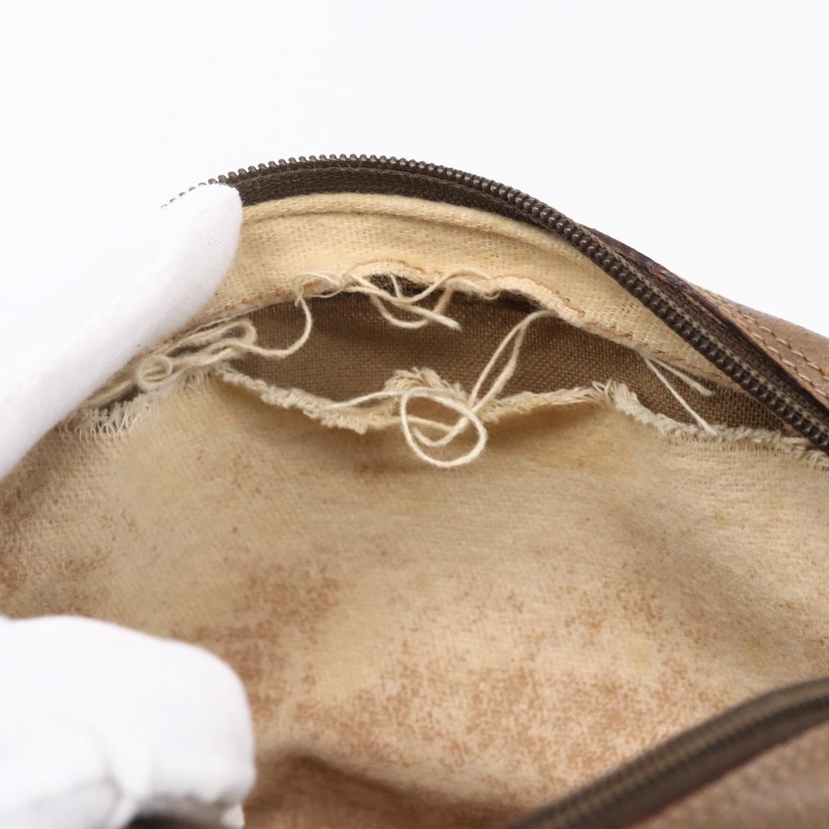 GUCCI GG Supreme Web Sherry Line Bag PVC Beige Gold 116 02 089 Auth BA7464