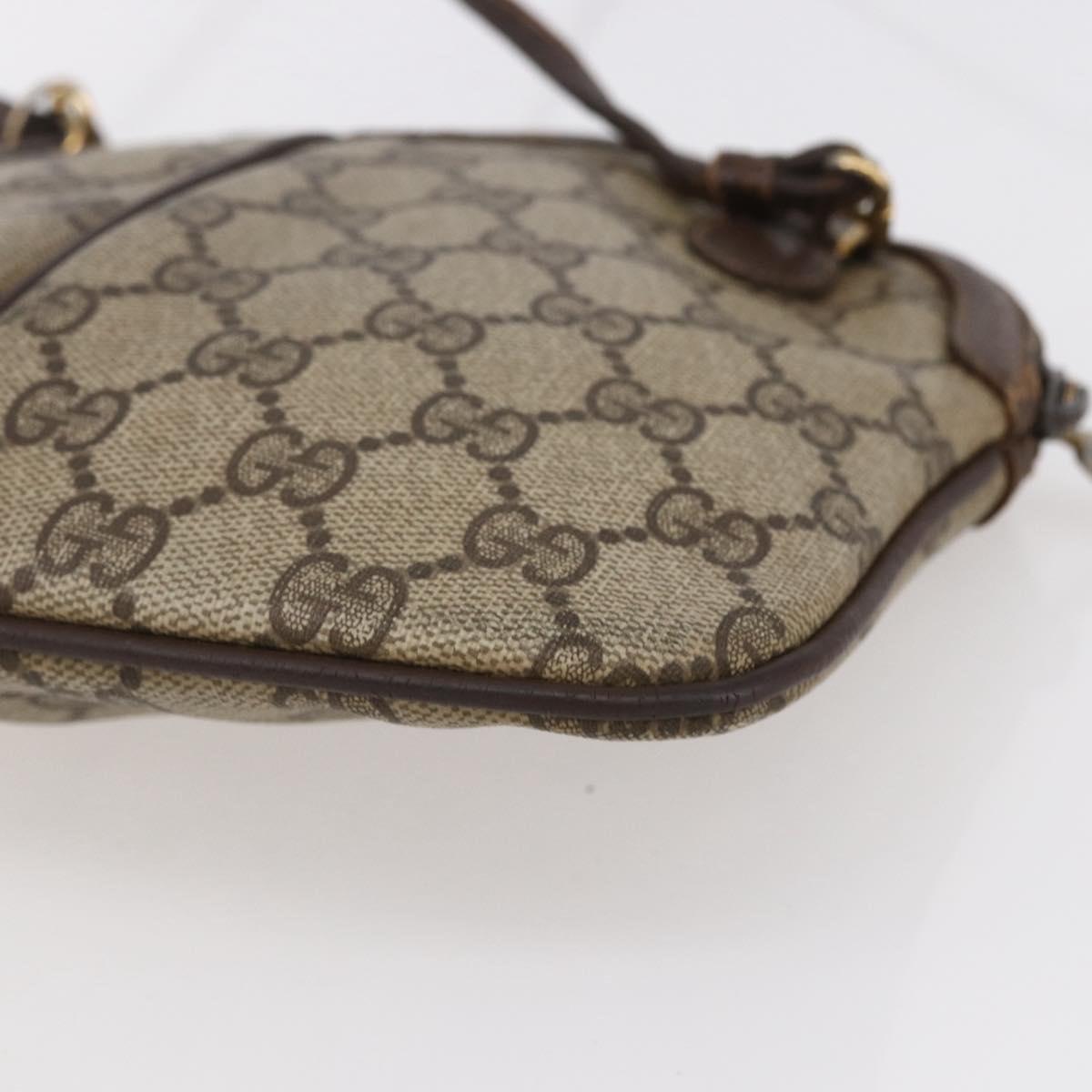GUCCI GG Supreme Web Sherry Line Bag PVC Beige Gold 904 02 047 Auth BA7465