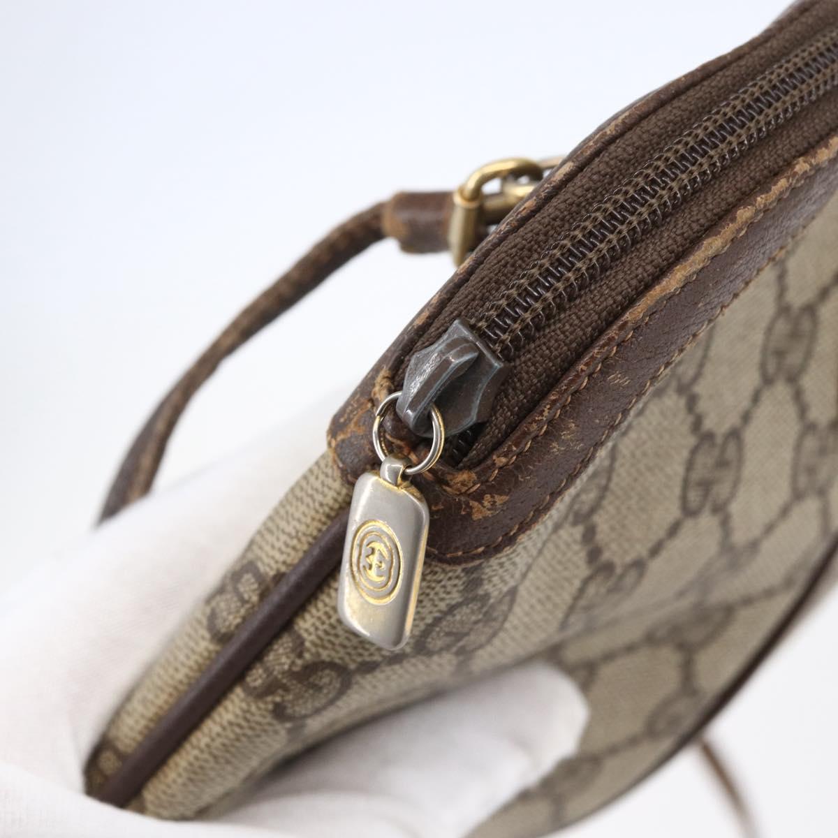 GUCCI GG Supreme Web Sherry Line Bag PVC Beige Gold 904 02 047 Auth BA7465