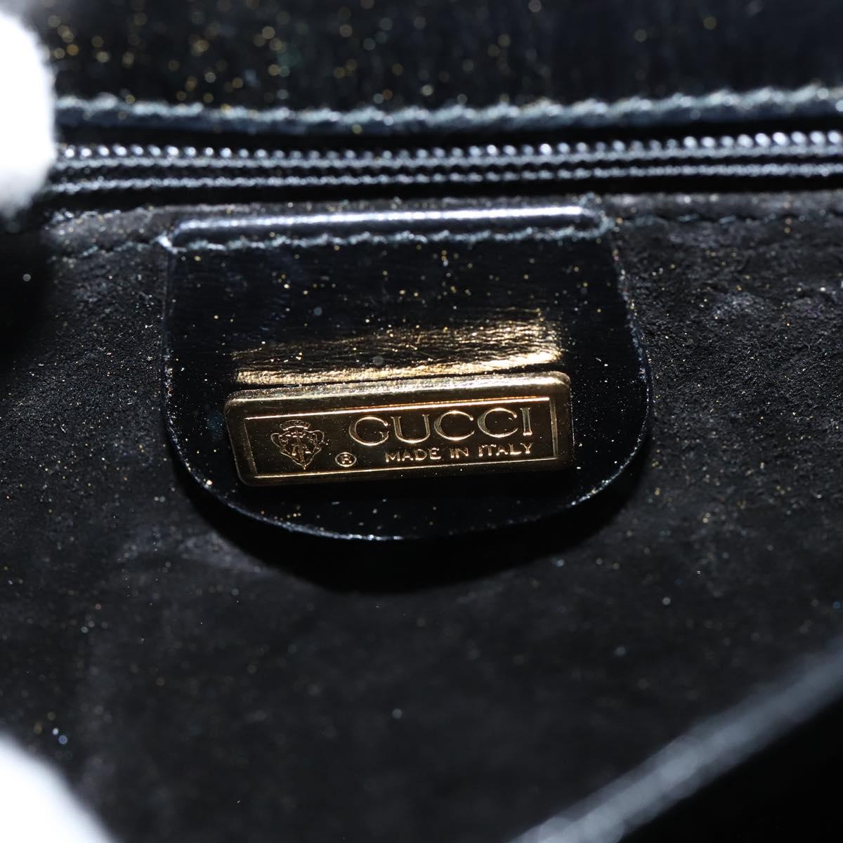 GUCCI Shoulder Bag Leather Black Gold 001 406 0621 Auth BA7466