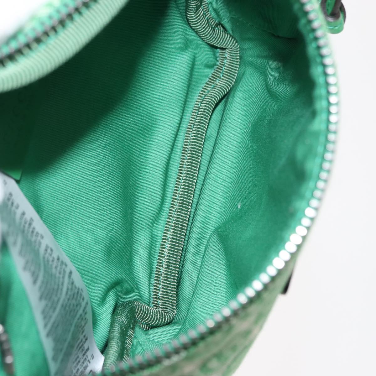 GUCCI Body Bag Canvas Leather Green Silver 502095 Auth BA7469