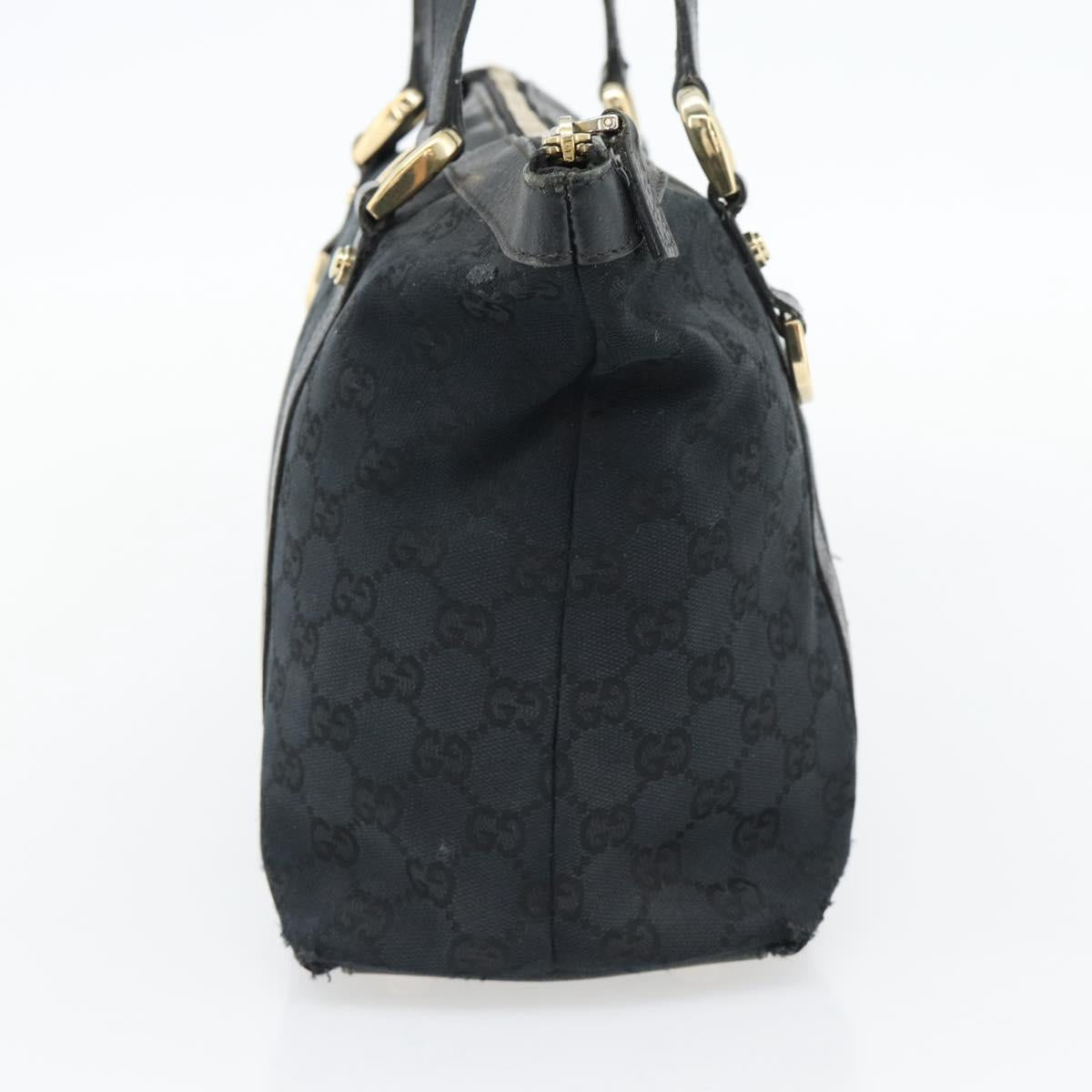 GUCCI GG Canvas Abbey Tote Bag Black Gold 141470 Auth BA7477