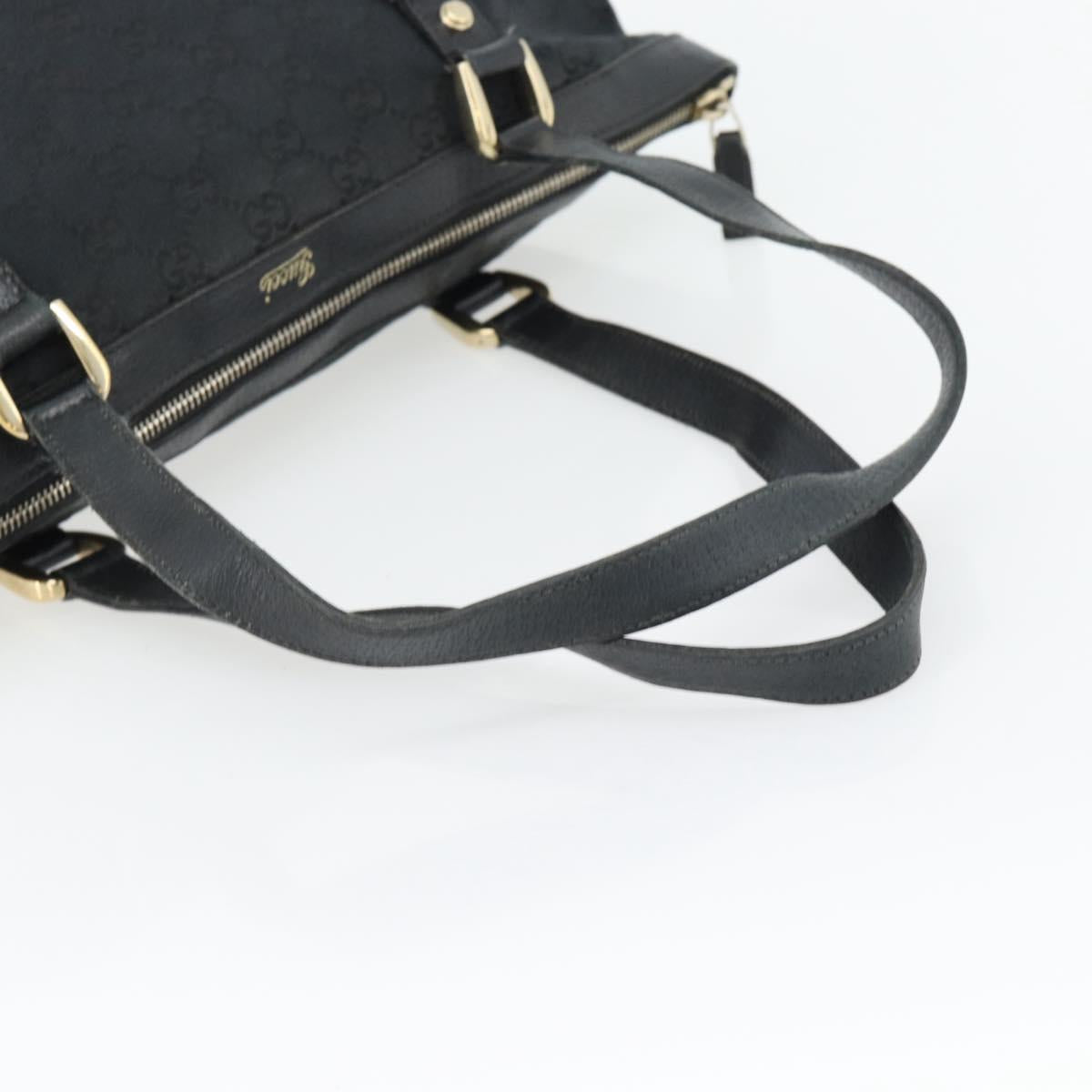 GUCCI GG Canvas Abbey Tote Bag Black Gold 141470 Auth BA7477
