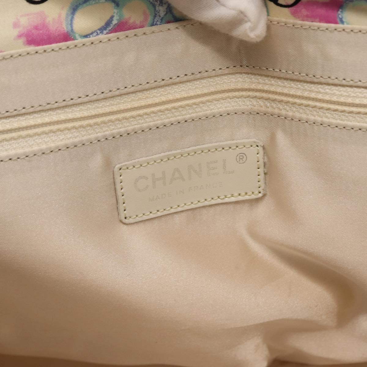 CHANEL New Travel Line Hawaii Exclusive Tote Bag Cotton White CC Auth BA7485
