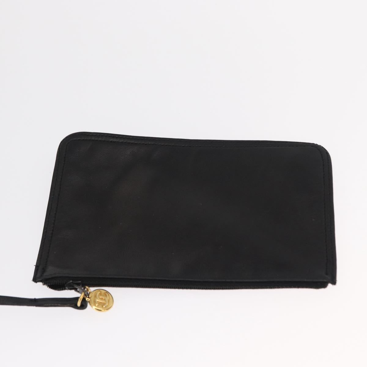 CHANEL Lamb Skin Matelasse Backpack Black Gold CC Auth BA7489