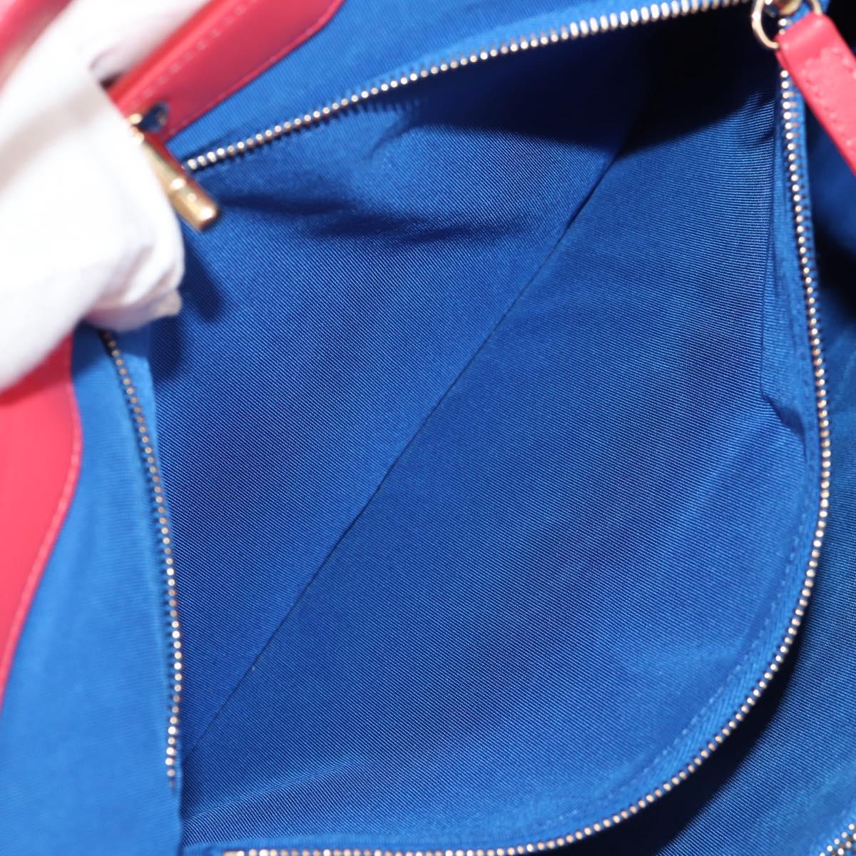 CHANEL Matelasse Hand Bag Lamb Skin 2way Blue Gold CC Auth BA7491M